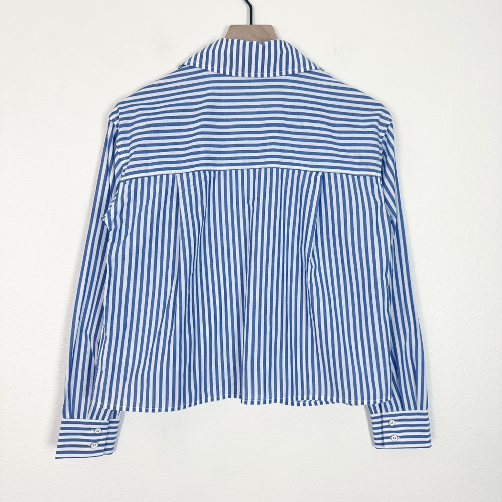CAbi 6085 Prep School Blue Stripe Button Up Shirt Size XS EUC! - Picture 8 of 13